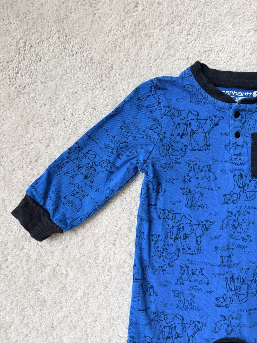 Carhartt Royal Blue One-Piece Bodysuit with Black Trim - Picture 2 of 9